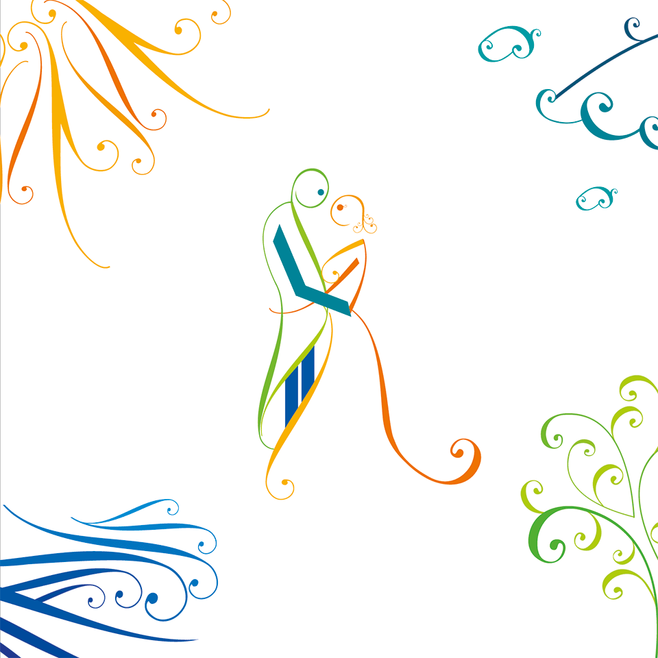 4e de couverture d'un faire-part de mariage très graphique avec pour thême les 4 éléments