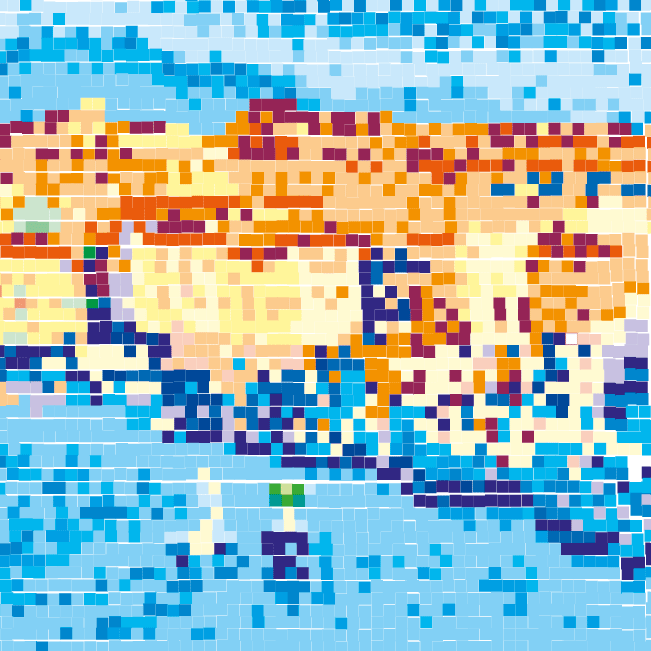 Pixel Art - vue sur le Vieux Port de Marseille